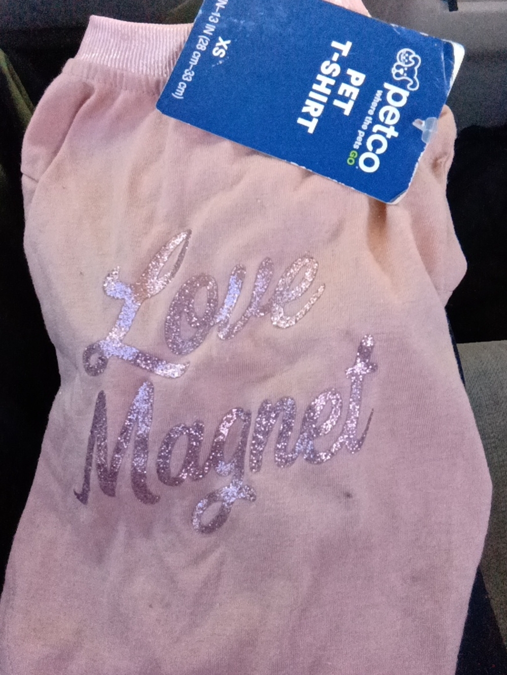 Petco Pink 'Love Magnet' Glitter Dog T-Shirt